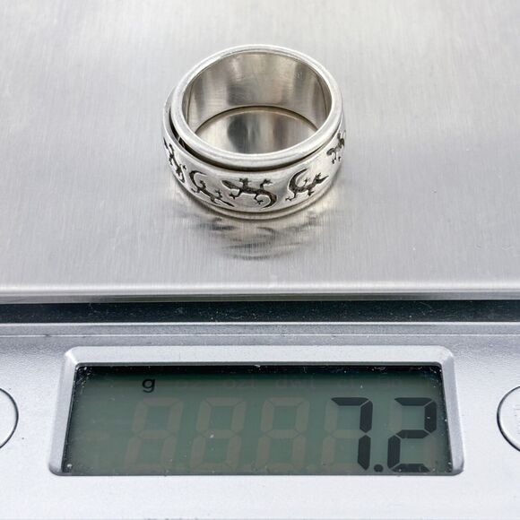 Vintage Peter Stone Southwest Sterling Silver Gecko Lizard Spinner Ring Size 6 - Picture 5 of 5